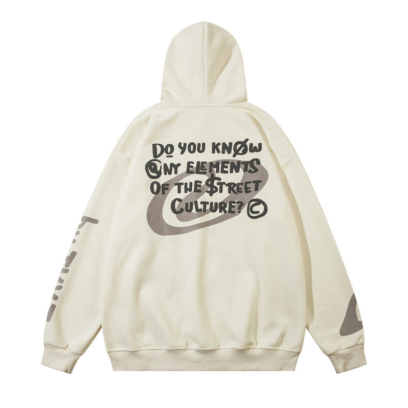 Creative Cartoon Foam Printed Hoodie Casual Top