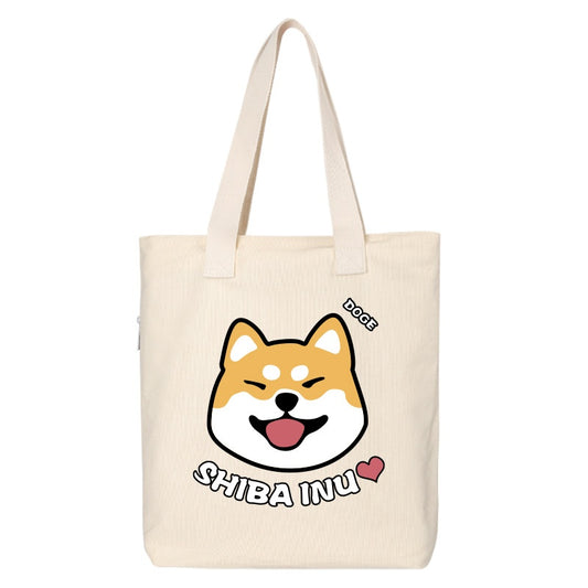 Shiba Inu Male And Female Shoulder Bag Canvas Large Capacity