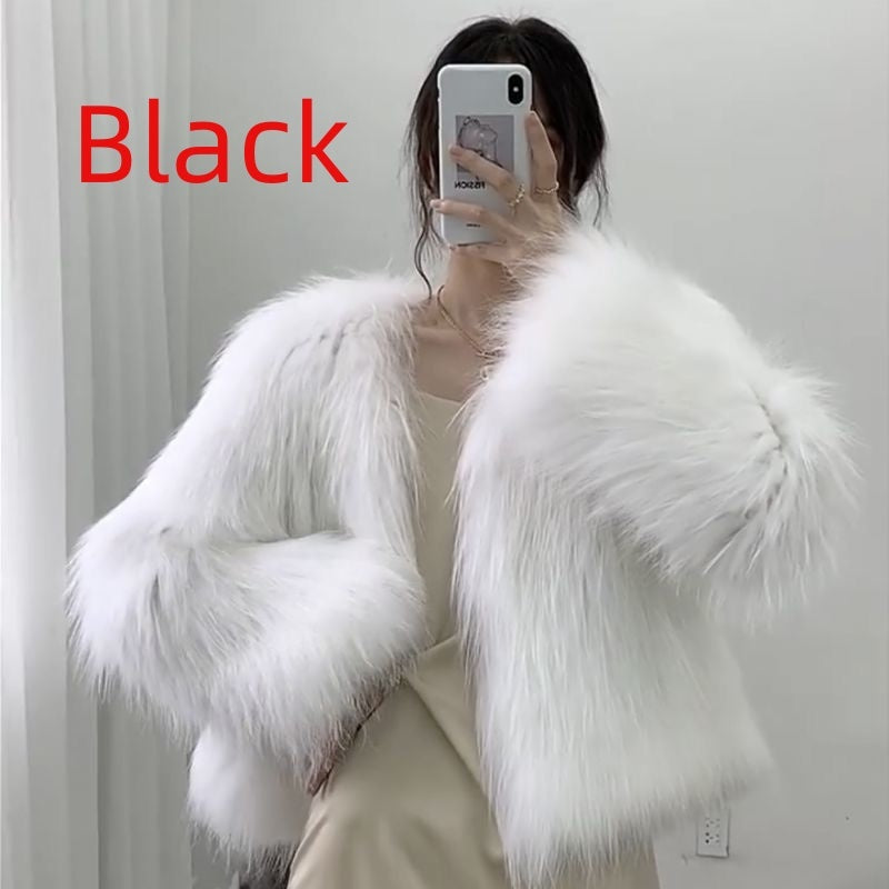 New Slim-fit Slimming Whole Leather Fox-like Coat
