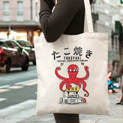 Printed Canvas Casual Tote Bag