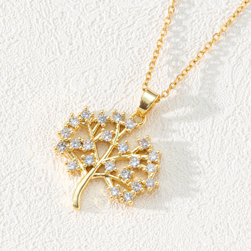 Popular Round Hollow Tree Of Life Pendant Necklace