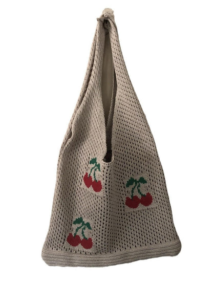 Erdbeer-Strick-Hohltasche