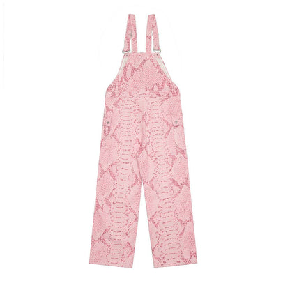 Animal Snake Pattern Camouflage Suspender Pants Men - BAGMODA