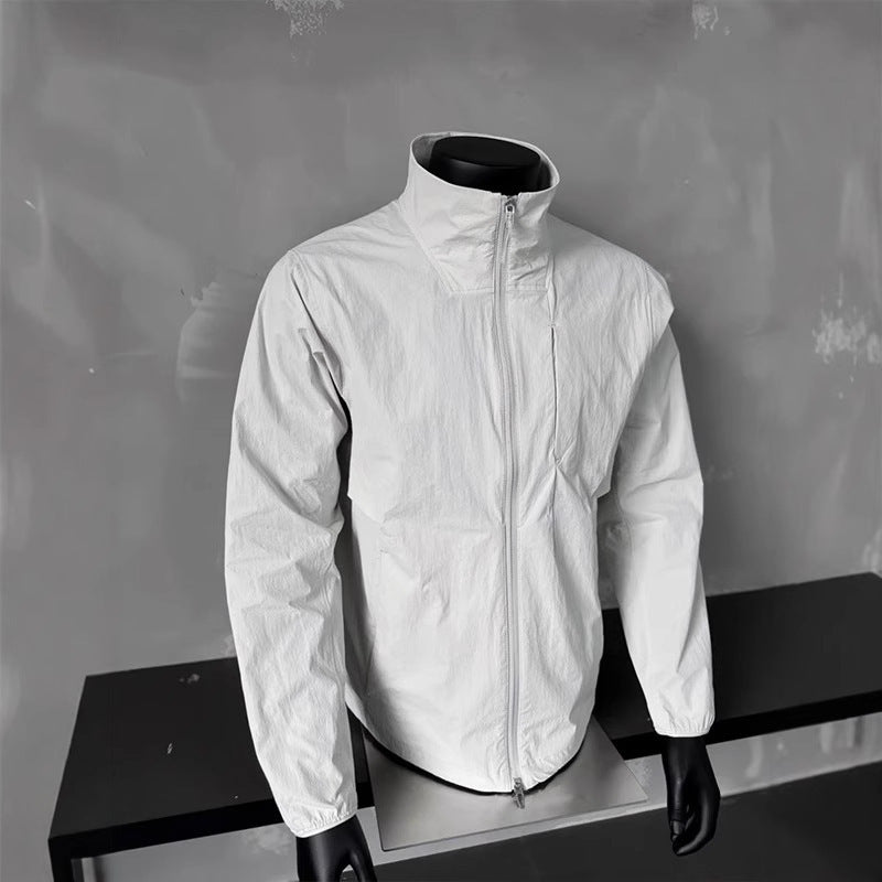 Ice-sensitive Quick-drying Thin Outdoor Short Sports Stand Collar Jacket Sun Protection Coat