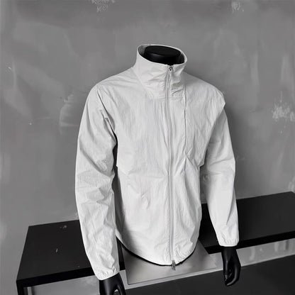 Eisempfindlicher, schnelltrocknender, dünner Outdoor-Kurzsport-Stehkragenjacke-Sonnenschutzmantel