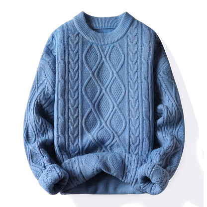 Suéter de cuello redondo de punto para hombre
