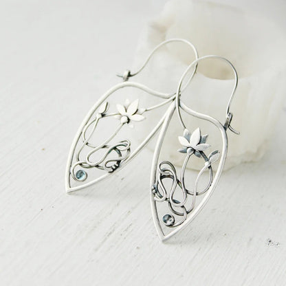 Strass Damen Elegante Lotus Vine Temperament Ohrringe