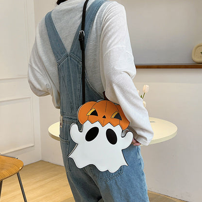 Bolsos de hombro de Halloween con diseño creativo de calabaza fantasma en 3D, bonitos bolsos para mujer, monederos para teléfono móvil, bolsos cruzados de dulces personalizados novedosos.