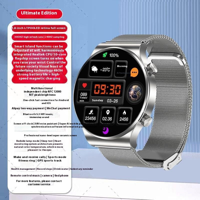 Smart Watch Blood Sugar Blood Pressure Bluetooth Calling Multi-function