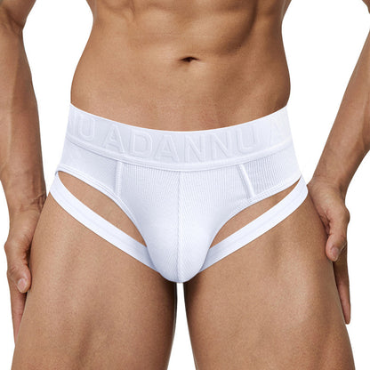 Men's High Fork Briefs Sexy Embossed Pattern Sports Underwear