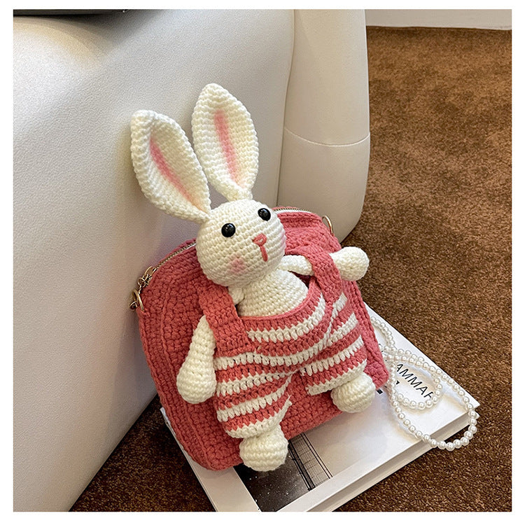 Rabbit Woolen Yarn Bag Hand-woven Bag DIY Crocheted