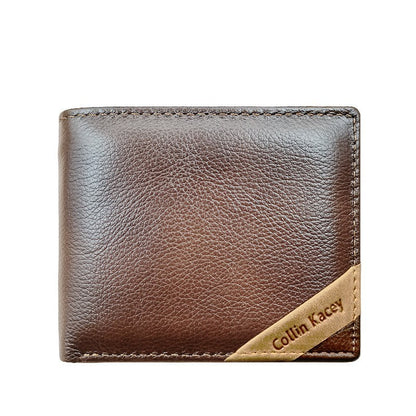 Cartera corta de piel de vaca para hombre de moda