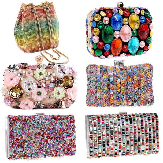 Diamonds Metal Rhinestones Beading Clutch
