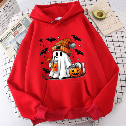 Sudadera con capucha de murciélago, calabaza y fantasma de Halloween para mujer