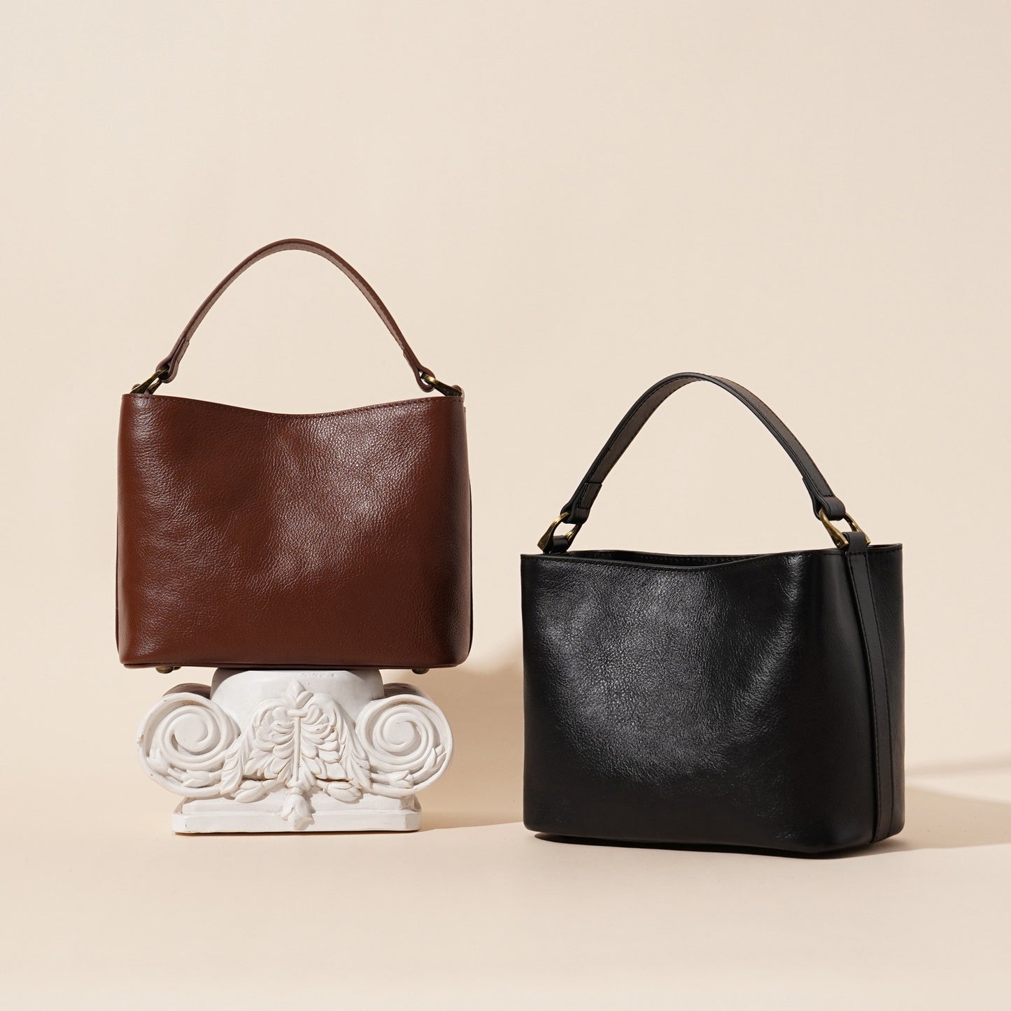 Rindsleder Vintage Schulterhandtasche