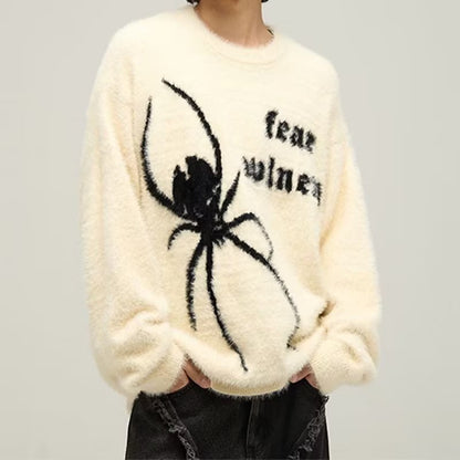 Suéter araña minoritario retro, prendas de punto de moda que combinan con todo