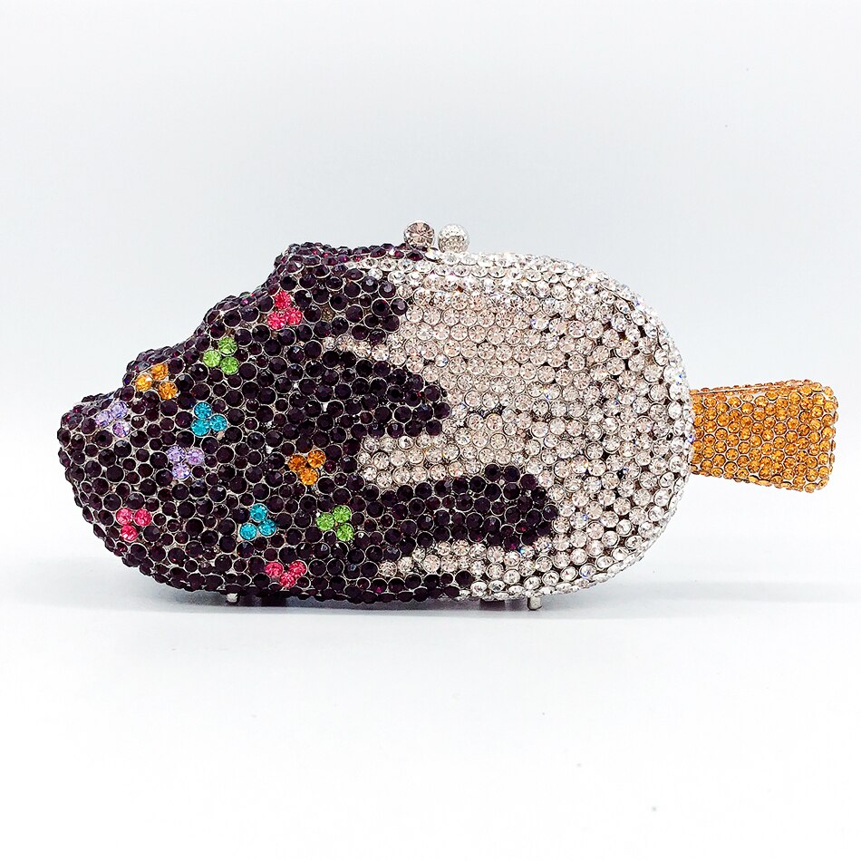 Ice Cream Shaped Diamond Clutch Bag