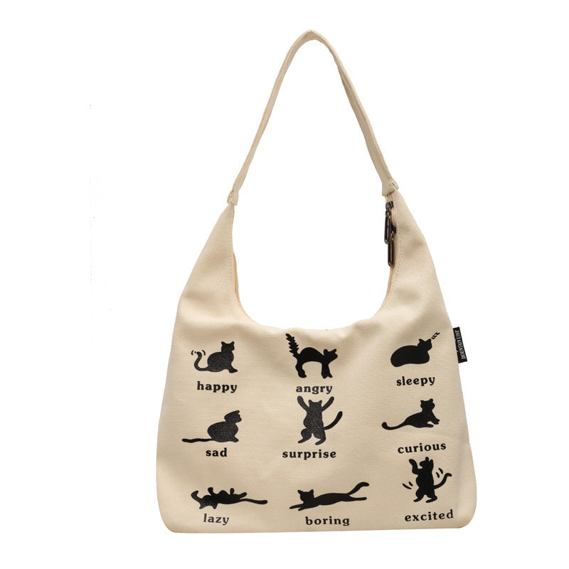 Cat Printed Canvas Bag