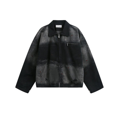 Chaqueta estilo abrigo desgastado con lavado holgado estilo retro americano