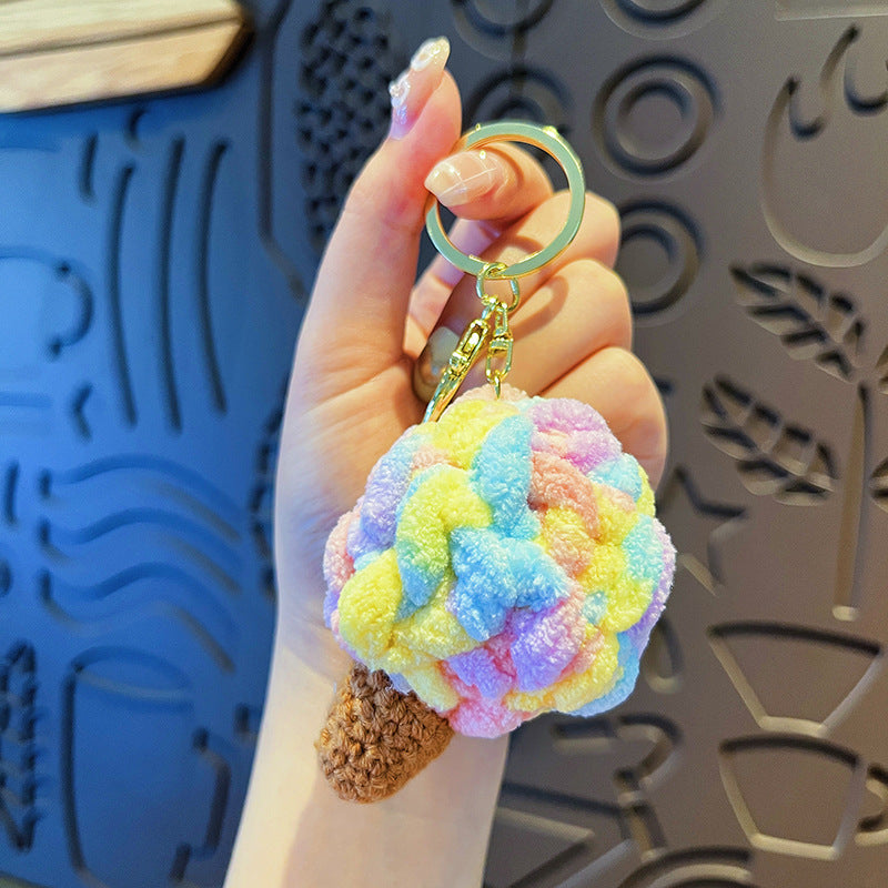 Original Plush Colorful Ice Cream Keychain