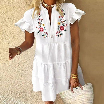 Vestido de verano elástico para mujer, vintage, bonito, elegante, floral.