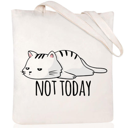 Cartoon Cat Printed Canvas Shoulder Bag