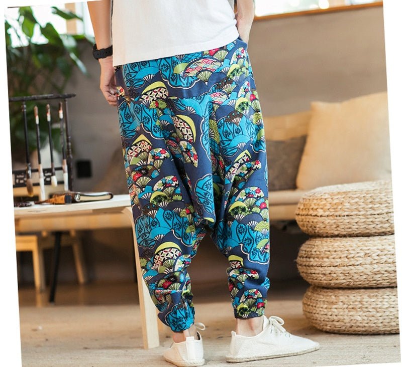 Chinese Style Printed Casual Pants Men Loose - BAGMODA