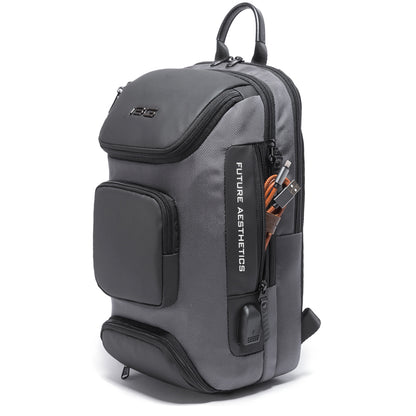 Slanted USB tech Messenger Bag - BAGMODA