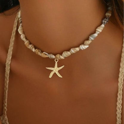 Collar de cuentas de concha para mujer, moda, perla, concha creativa
