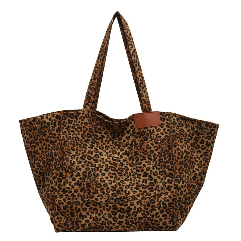 Leopard Print Canvas Tote Bag