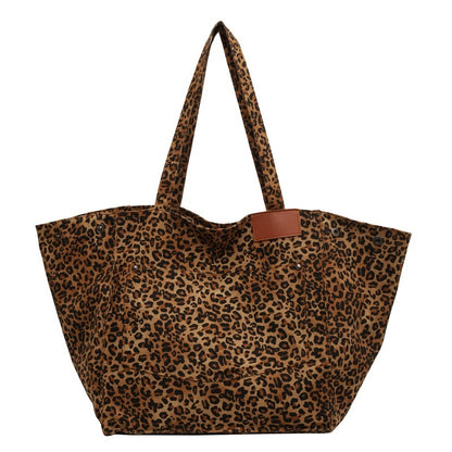 Bolsa de lona con estampado de leopardo