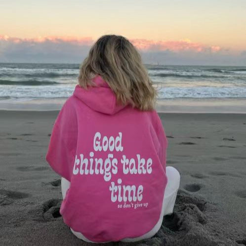 European And American Leisure Hooded Pocket Sweatshirt Simple Coat For Women