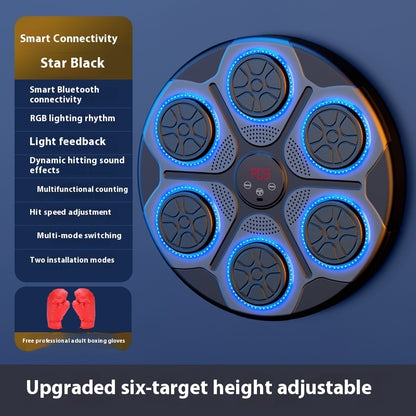 Musikboxmaschine für den Haushalt, mit RGB-Licht, Bluetooth-kompatibel, Erwachsenenmodus, Geschwindigkeit einstellbar, für Indoor-Kickboxen, Karate, Fitness, Zuhause