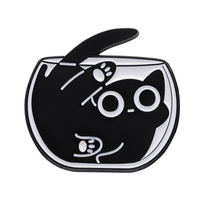 Broche de comercio exterior con forma de gato, bonito y sencillo, para bufanda, con hebilla decorativa que combina con todo.