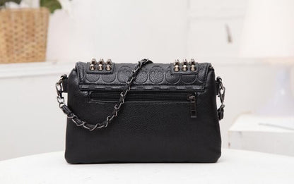 Totenkopf Nieten Leder Messenger Bags 