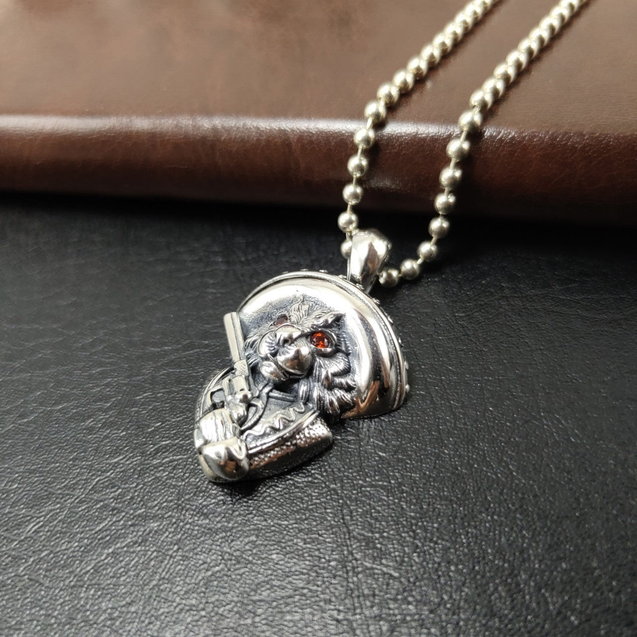S925 Sterling Silver Vintage Cat Pendant