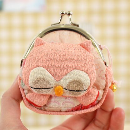 Und die Windflügel Eule Münztüte Handtasche Schnalle Krepp mit Boden ZB077 Kann individuelle Brieftasche erhalten
