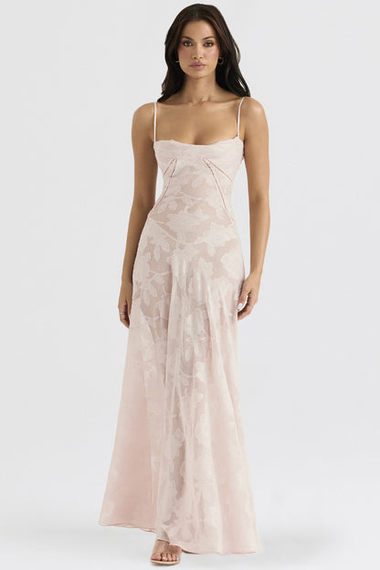 Vestido de verano largo con tirantes y encaje de flores, sexy, con espalda estrecha y cordones, para fiesta, noche y club.