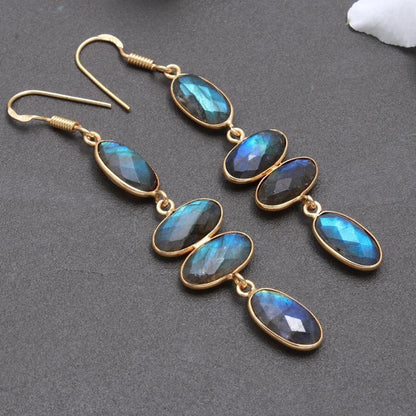Pendientes geométricos asimétricos creativos hechos a mano para mujer