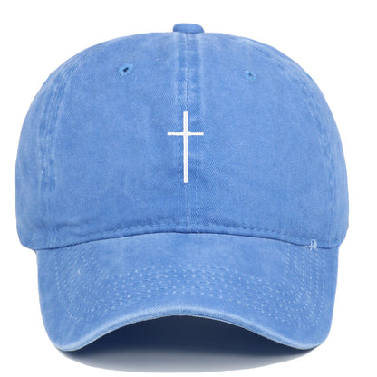 Gorra de béisbol con visera bordada en cruz y letras para el sol