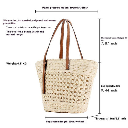 Bolsa tejida informal con hilo de papel