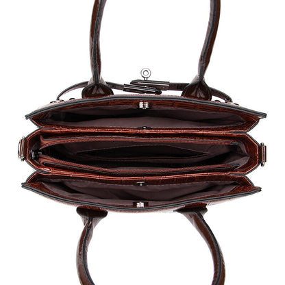 Schultertasche aus Krokodilleder