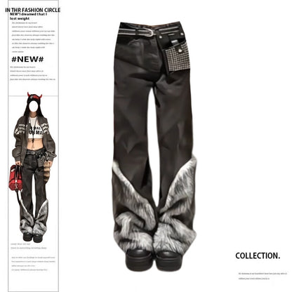 Retro Distressed Pants Beinnaht Kanten Skinny Jeans für Damen