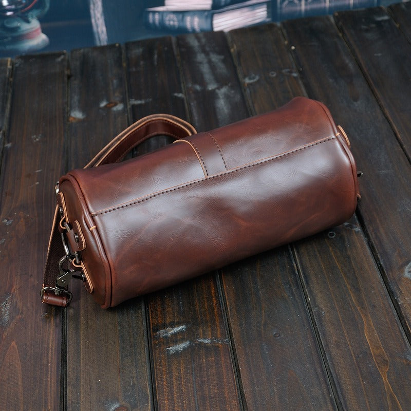 Fashionable Single Shoulder Cylinder Bag Retro Trendy and Personalized Creative Cylinder Bag - BAGMODA