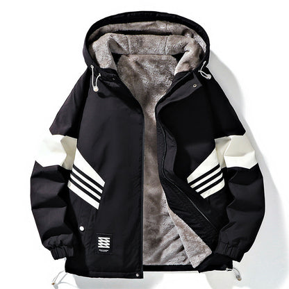 Chaqueta polar con capucha, gruesa, de marca moderna, cálida, para exteriores, para montaña, para hombre