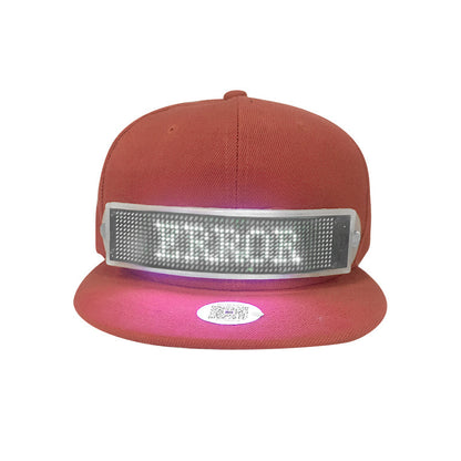 Gorra LED luminosa para publicidad, pantalla con control por aplicación, cambio de palabras, pantalla externa flexible en varios idiomas