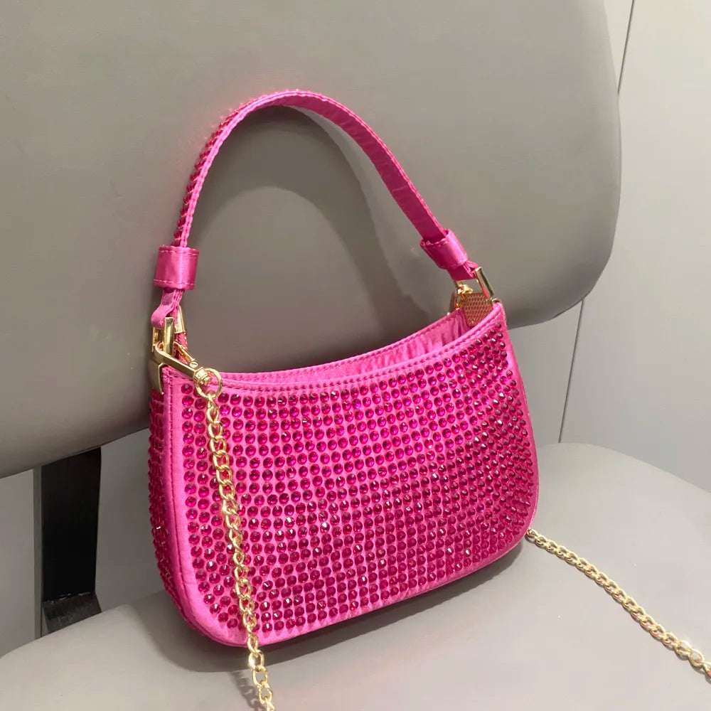 Rhinestones Designer Hobo