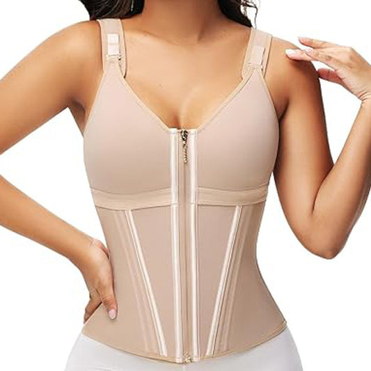 Damen Bauchstraffung Shapewear Dreireihiges Westentop
