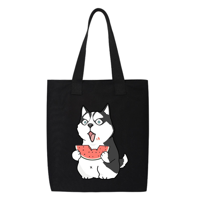 Shiba Inu Male And Female Shoulder Bag Canvas Large Capacity