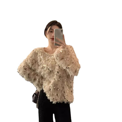 Diseño de lentejuelas Sense Elegantes prendas de punto para mujer